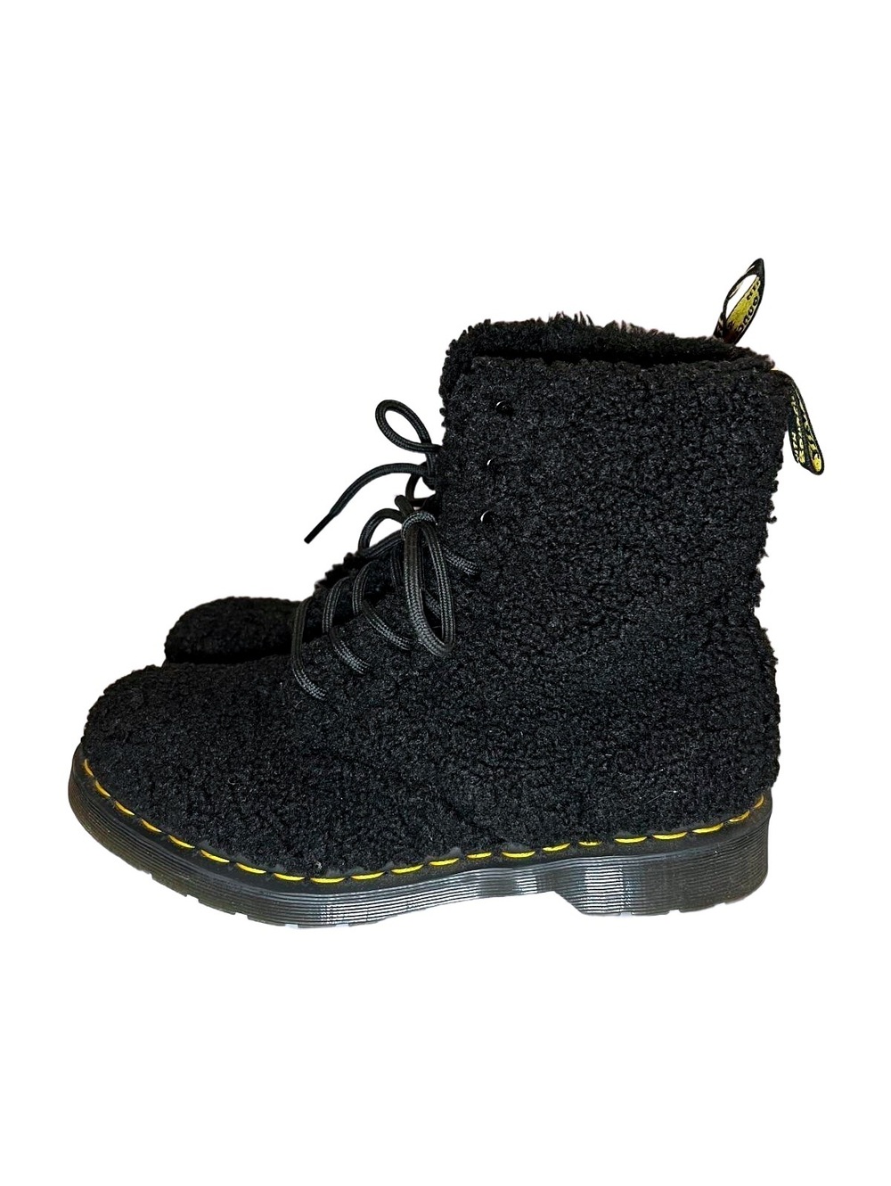 Dr. Martens 1460 Pascal Faux Shearling Boots Black Lux Borg Size 9